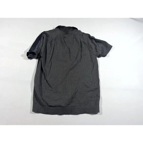 Aether Polo Shirt Men's Short Sleeve Blue Gray Two Tone Cotton Silk Blend Sz M - Picture 6 of 7